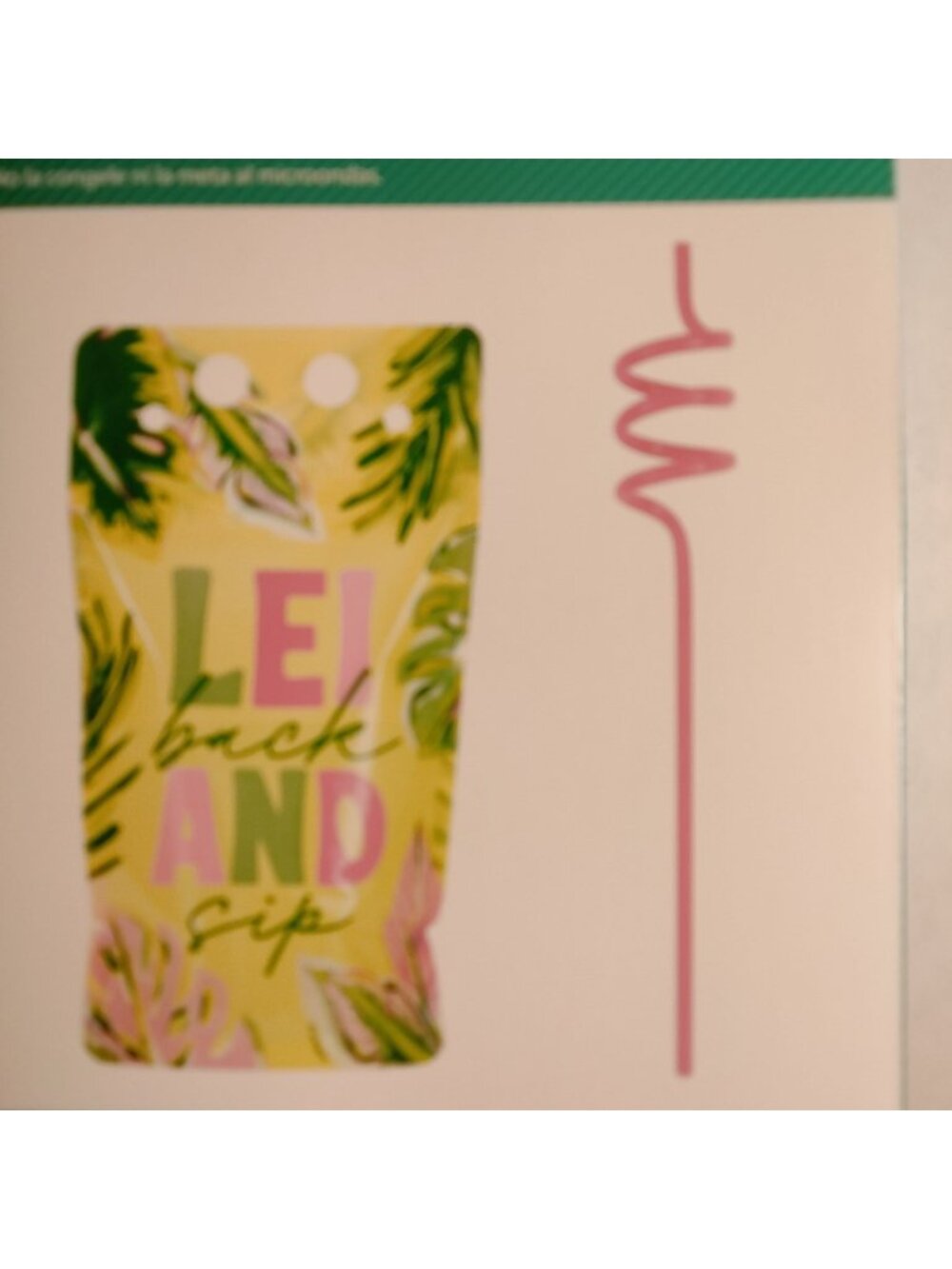 Tropical Drink Pouches Swirly Straws 18 Oz Pool Party Boat Drinks Beach Reusable